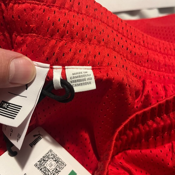 Puma x TMC Everyday Hussle Mesh Shorts Red w/ White Drawstring - Picture 6 of 12